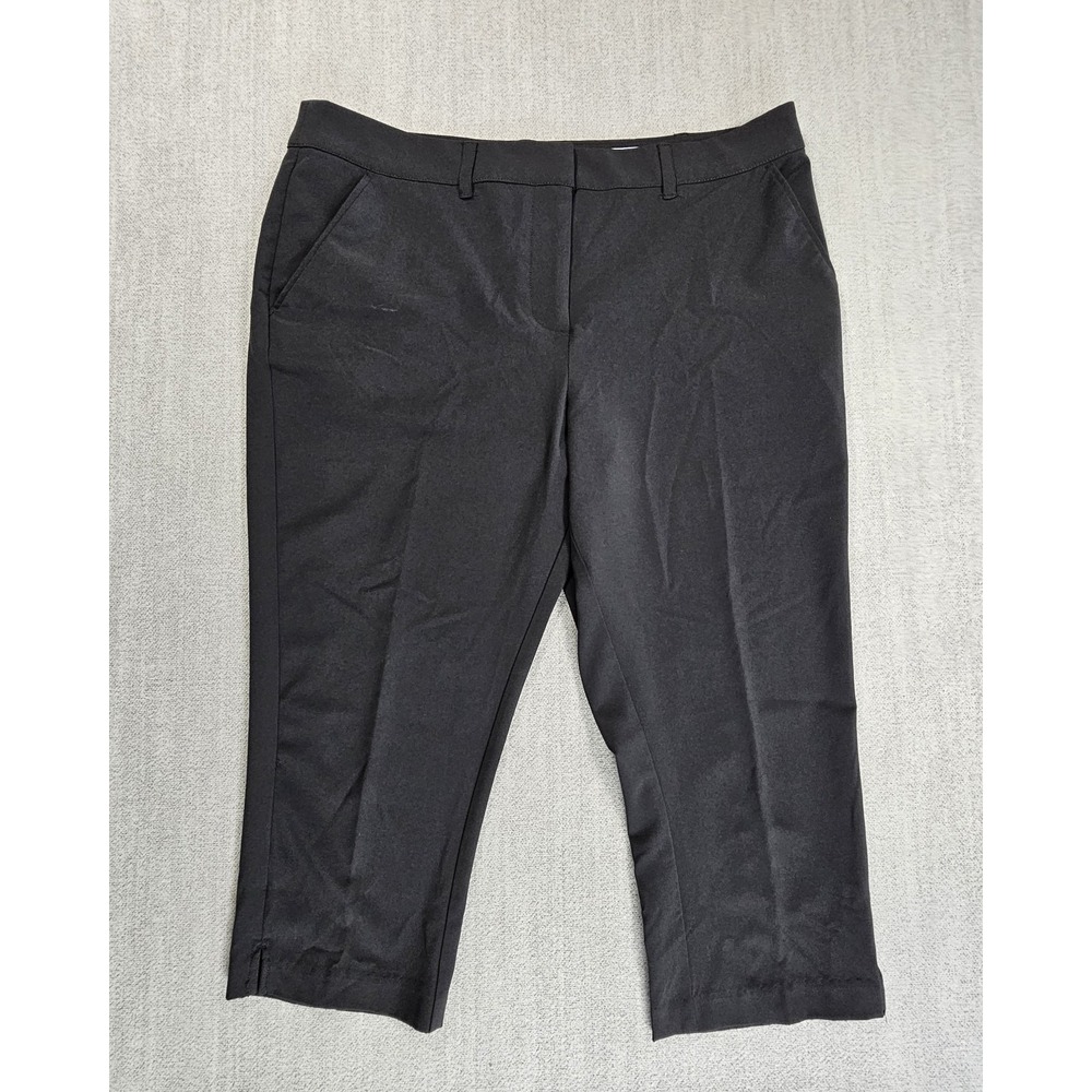 Greg Norman Cropped  Pants Women's  Sz 8 Mid- Rise Black‎ Golf Pockets